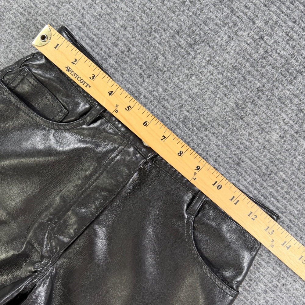 Wilfred Aritzia Black Faux Leather High Rise Shorts Womens 4 Zip Fly 5-Pocket - Picture 6 of 10